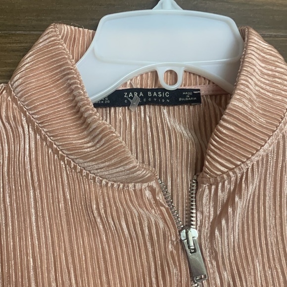 Zara Basics Bomber Jacket Small Blush Pink - Picture 5 of 8